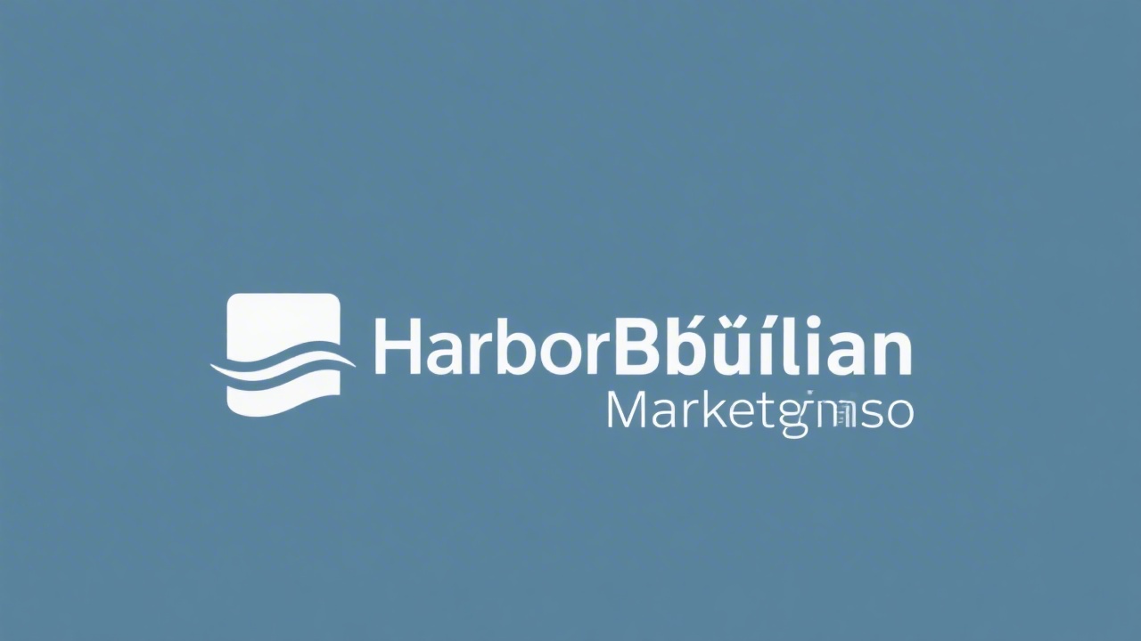 Minimal and clean HarborBilingual Marketing logo featuring a simple wave line and modern sans-serif wordmark, easy to reproduce without complex shapes.